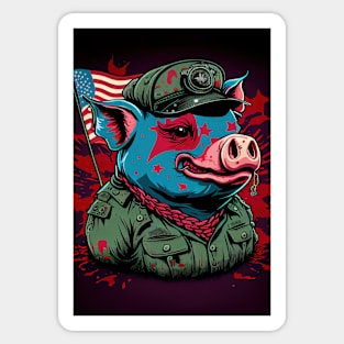 Psychedelic Pig with Flag Sticker